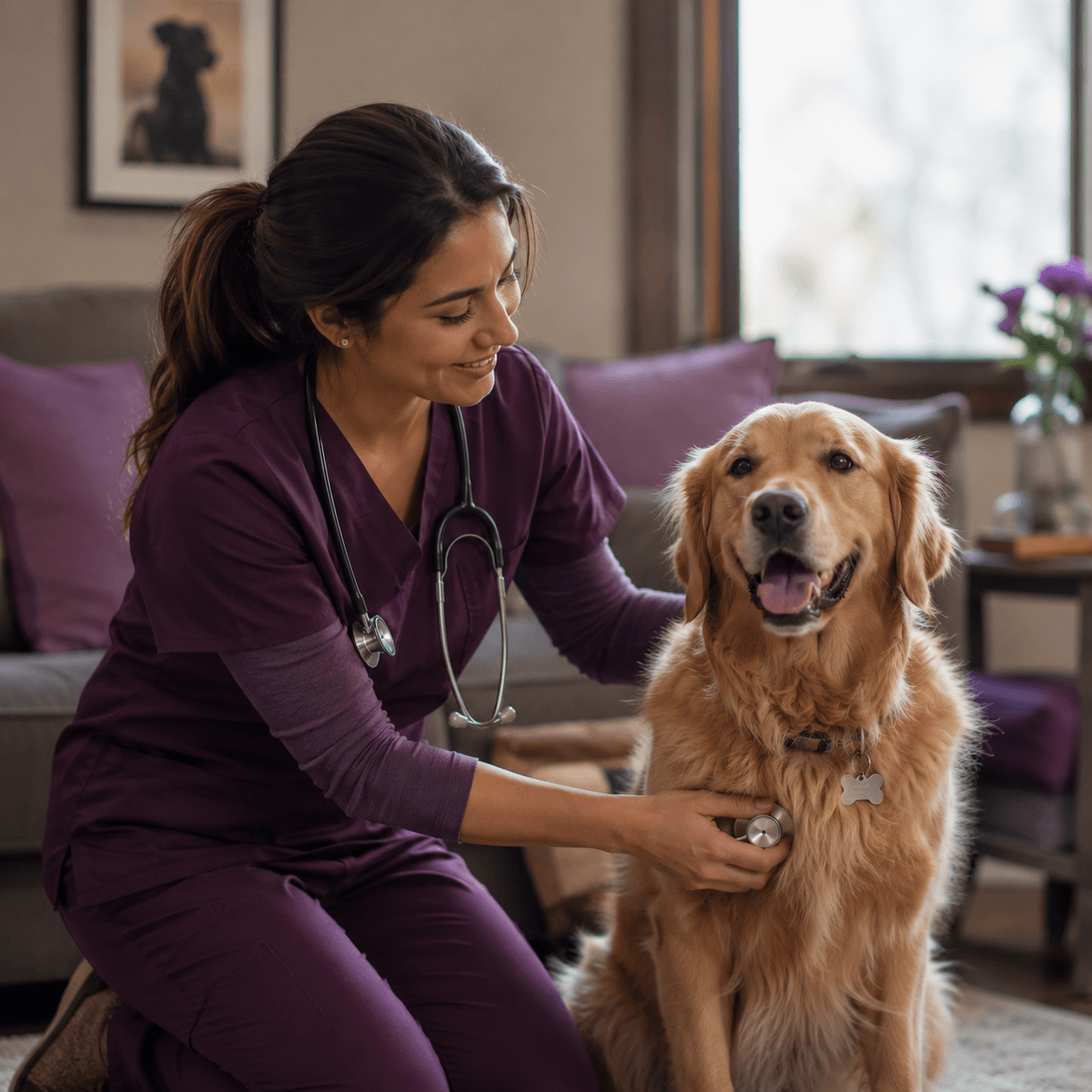 Wellness exam for a dog