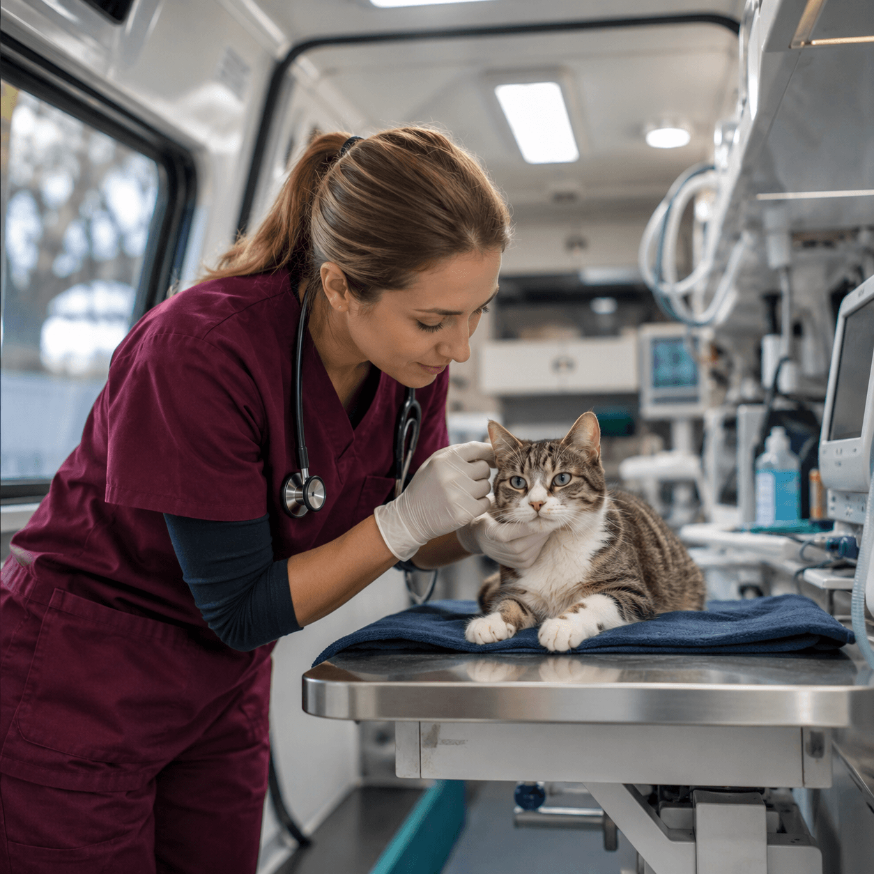 Surgical procedure on a cat